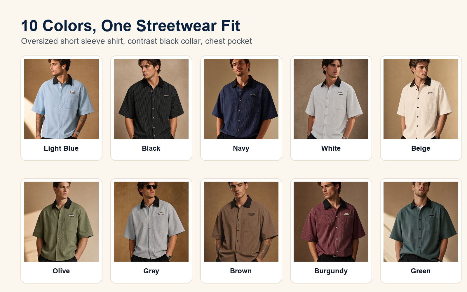 Ten color lineup men's striped button shirt