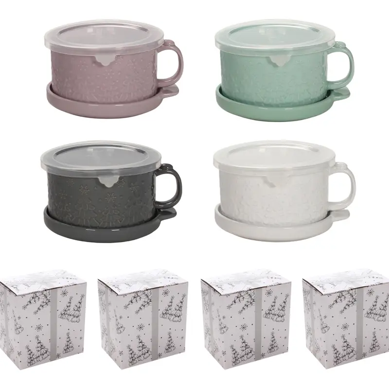Last Day 90%OFF - Set of (4) 25-oz Mug Meals w/ Lid-its & Gift Boxes