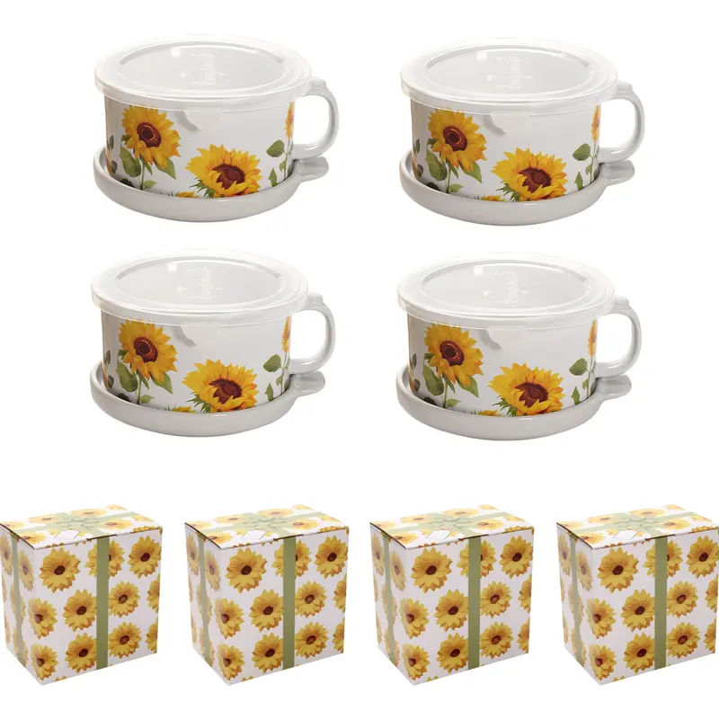 Last Day 90%OFF - Set of (4) 25-oz Mug Meals w/ Lid-its & Gift Boxes