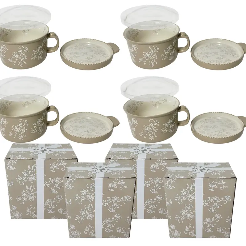 Last Day 90%OFF - Set of (4) 25-oz Mug Meals w/ Lid-its & Gift Boxes