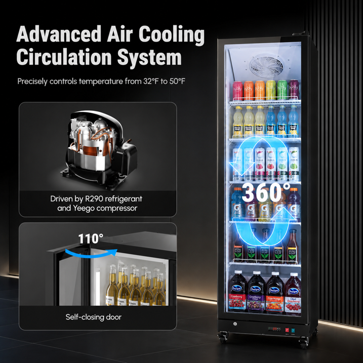 Yeego 12.4 Cu.Ft Commercial Beverage Refrigerator