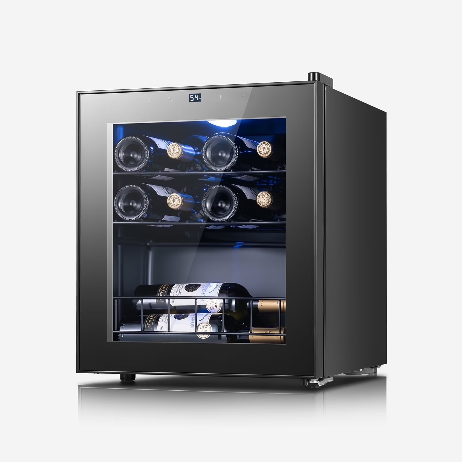 Yamix 1.63 cu.ft. Wine Cooler, 12 Bottle Mini Wine Refrigerator
