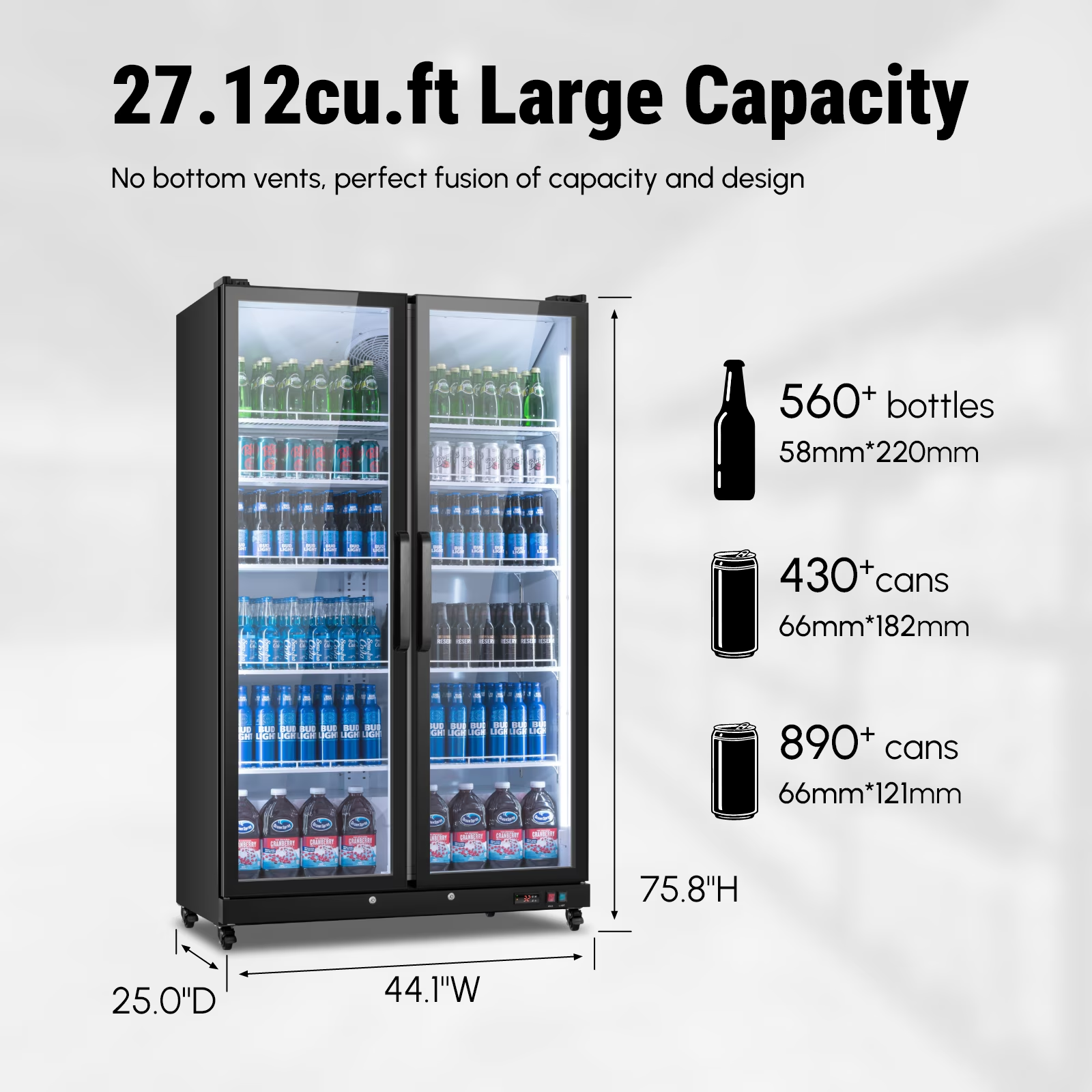 Yeego 27.1  Cu.Ft Commercial Beverage Refrigerator