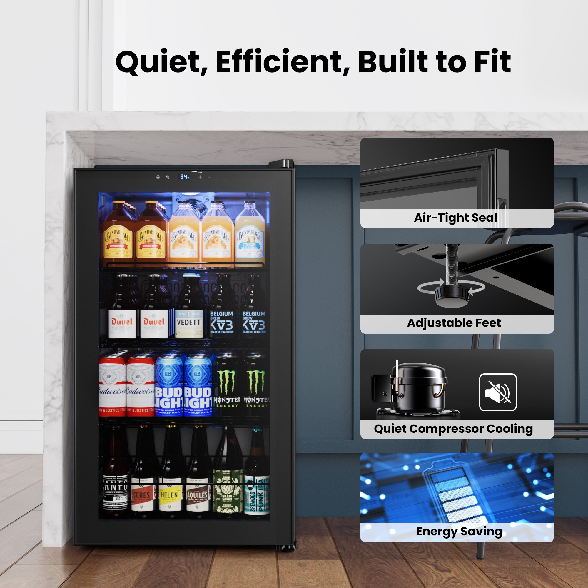 Yamix 3.4 cu.ft. , 136 Can Beverage Refrigerator