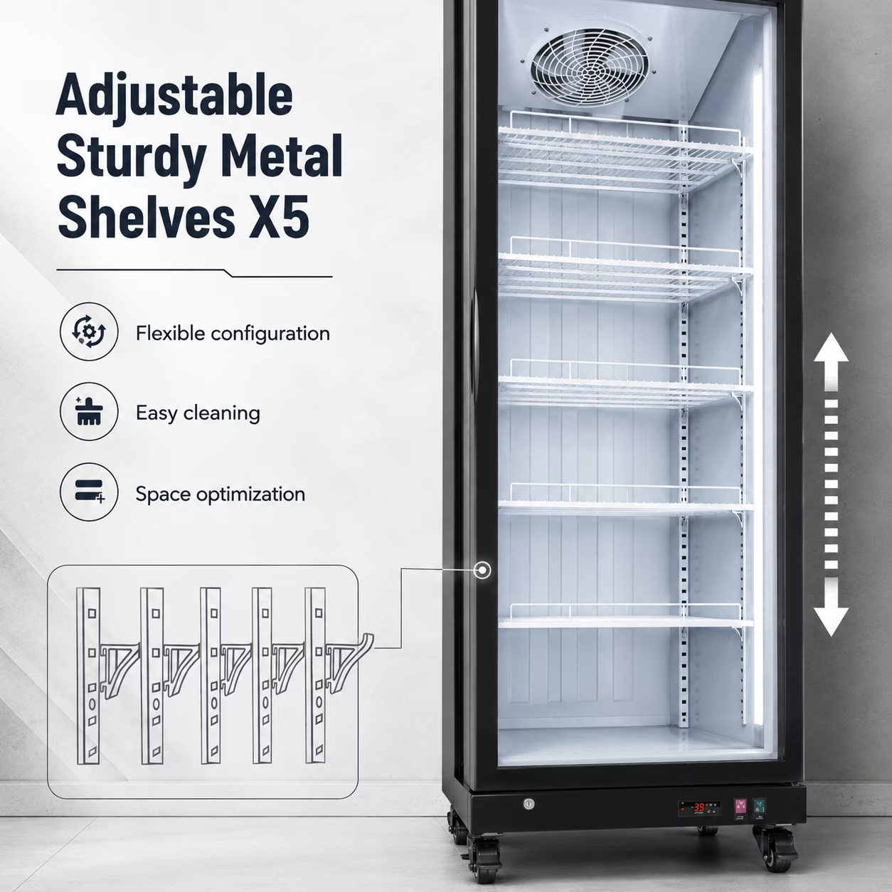 Yeego 17.5 Cu.Ft Commercial Beverage Refrigerator