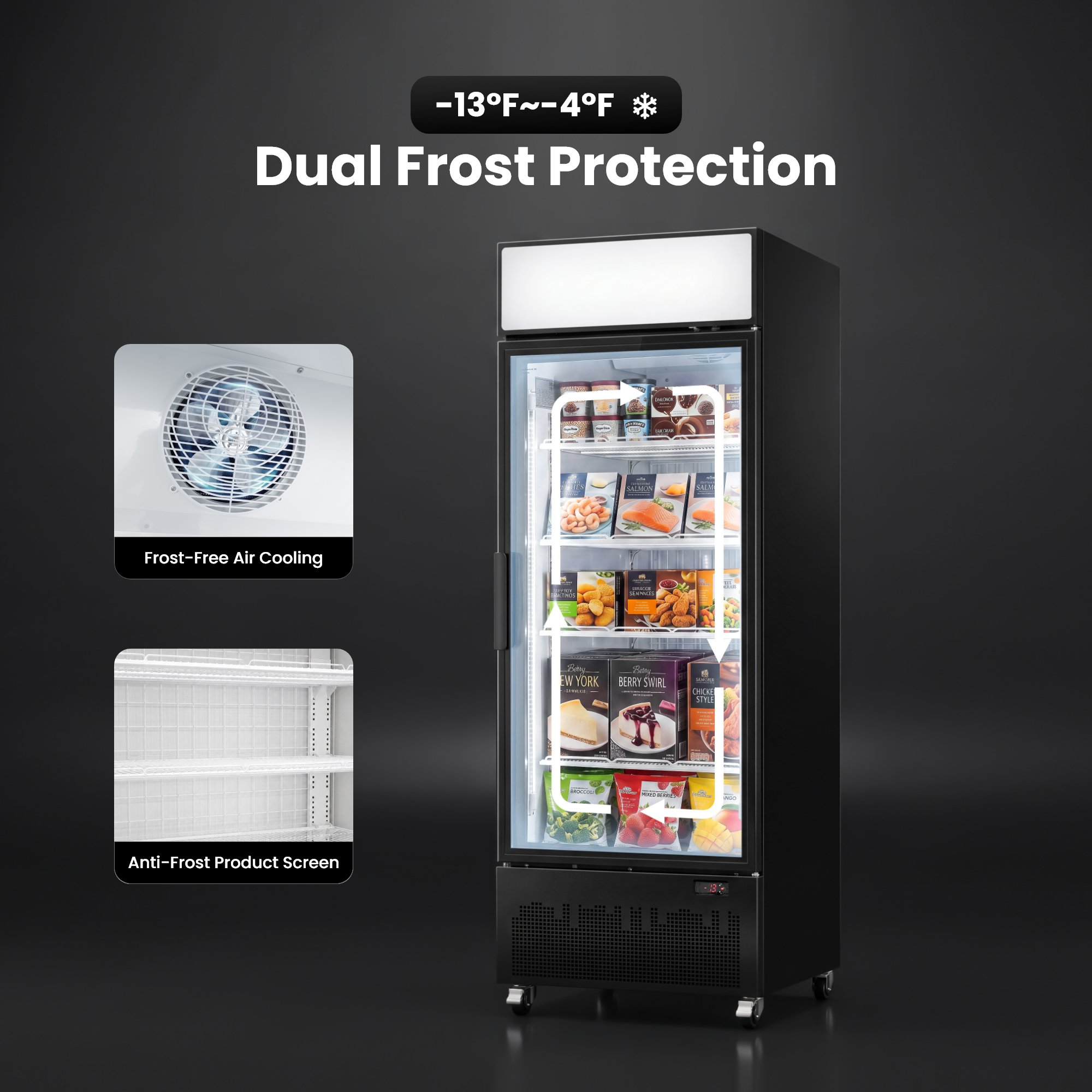 Yeego 18.9 Cu.Ft Commercial Display Freezer