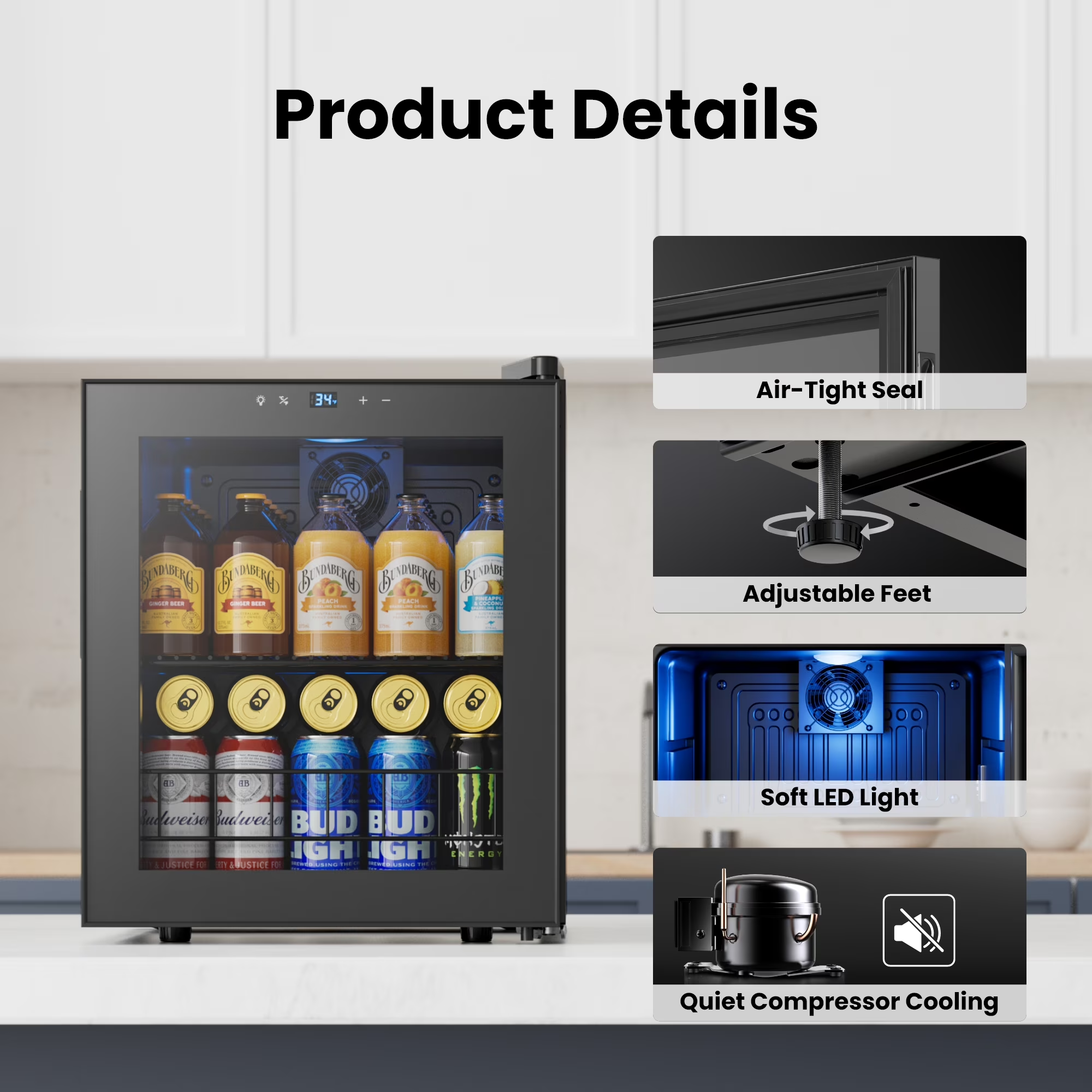 Yamix 1.62 Cu.ft. , 65 Can Beverage Refrigerator