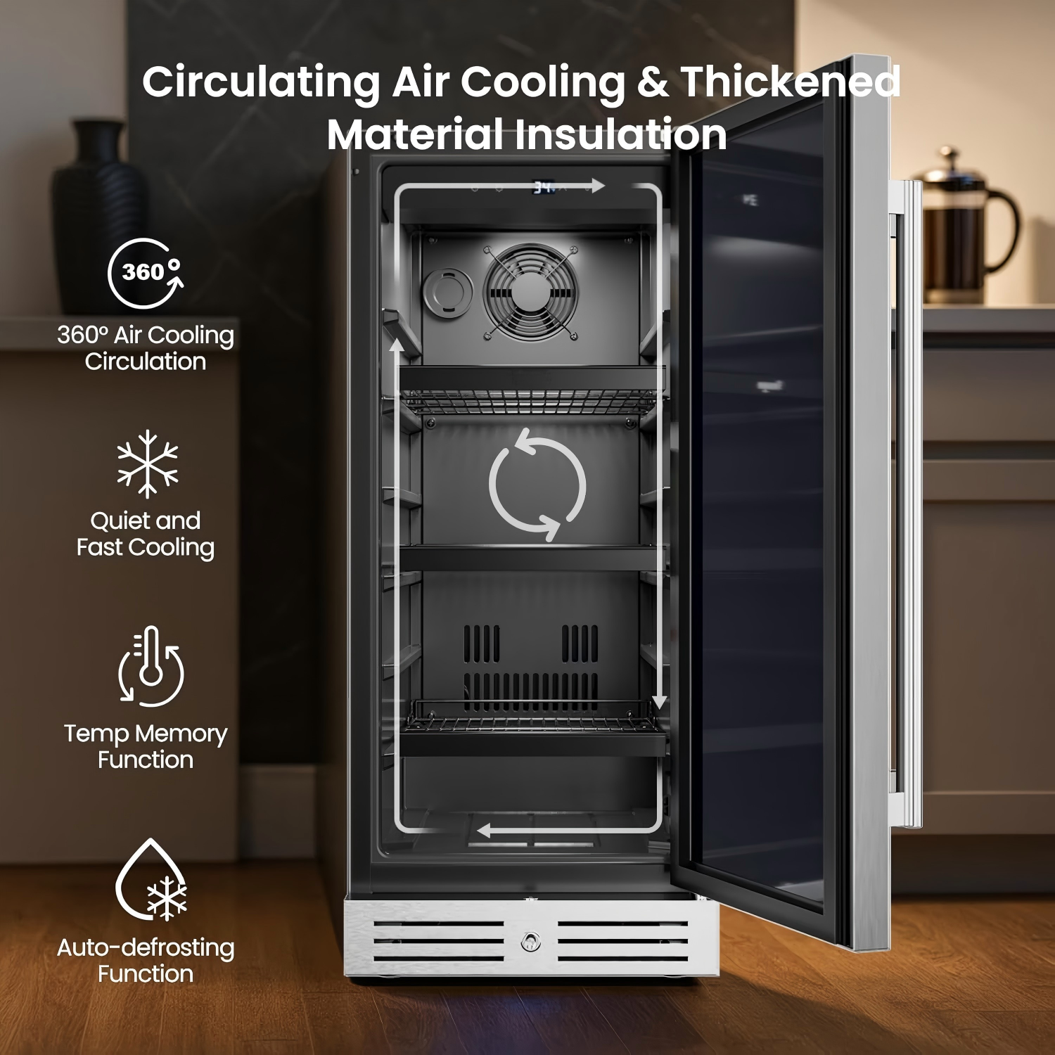 Yamix  15 Inch, 100-Can Beverage Refrigerator
