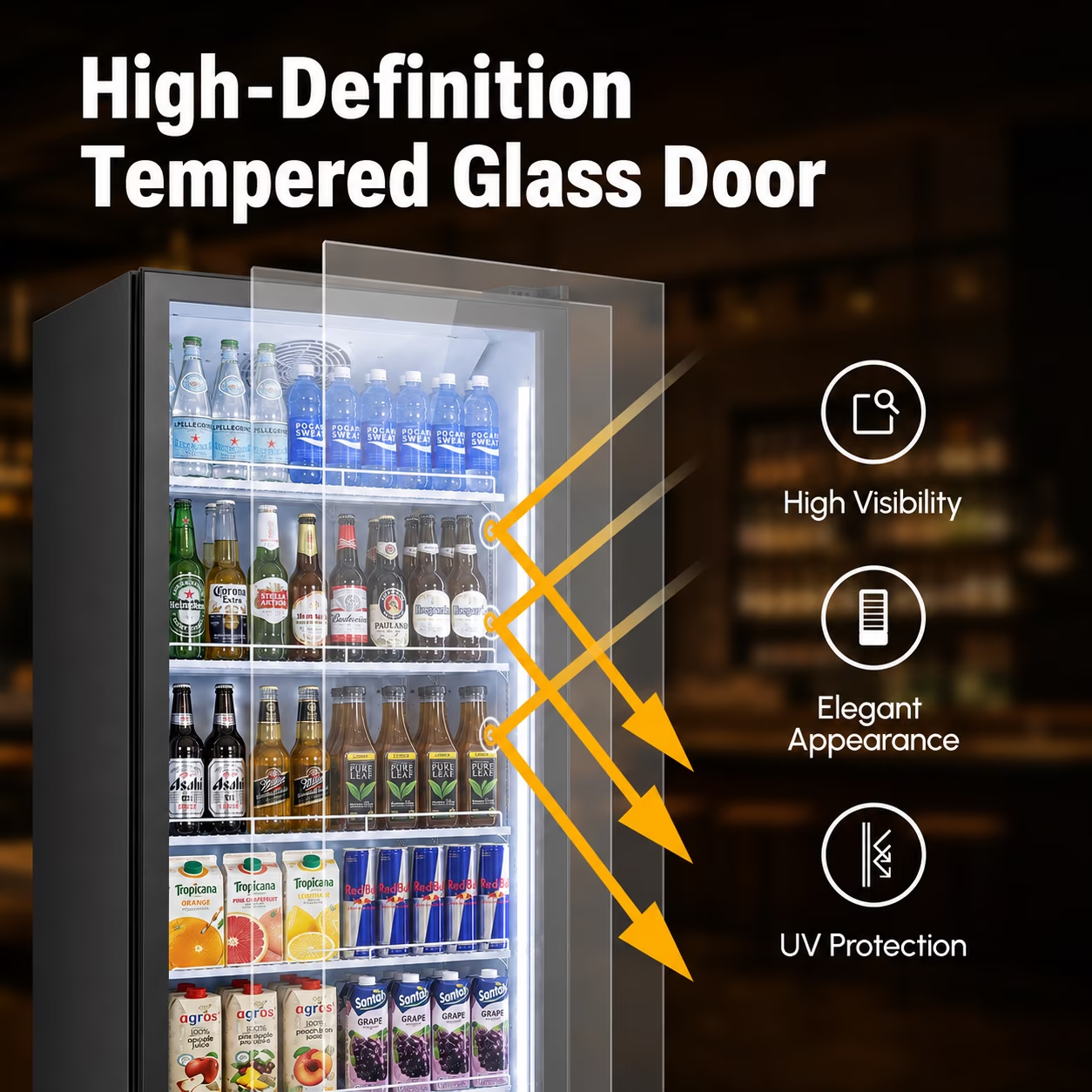 Yeego 17.5 Cu.Ft Commercial Beverage Refrigerator