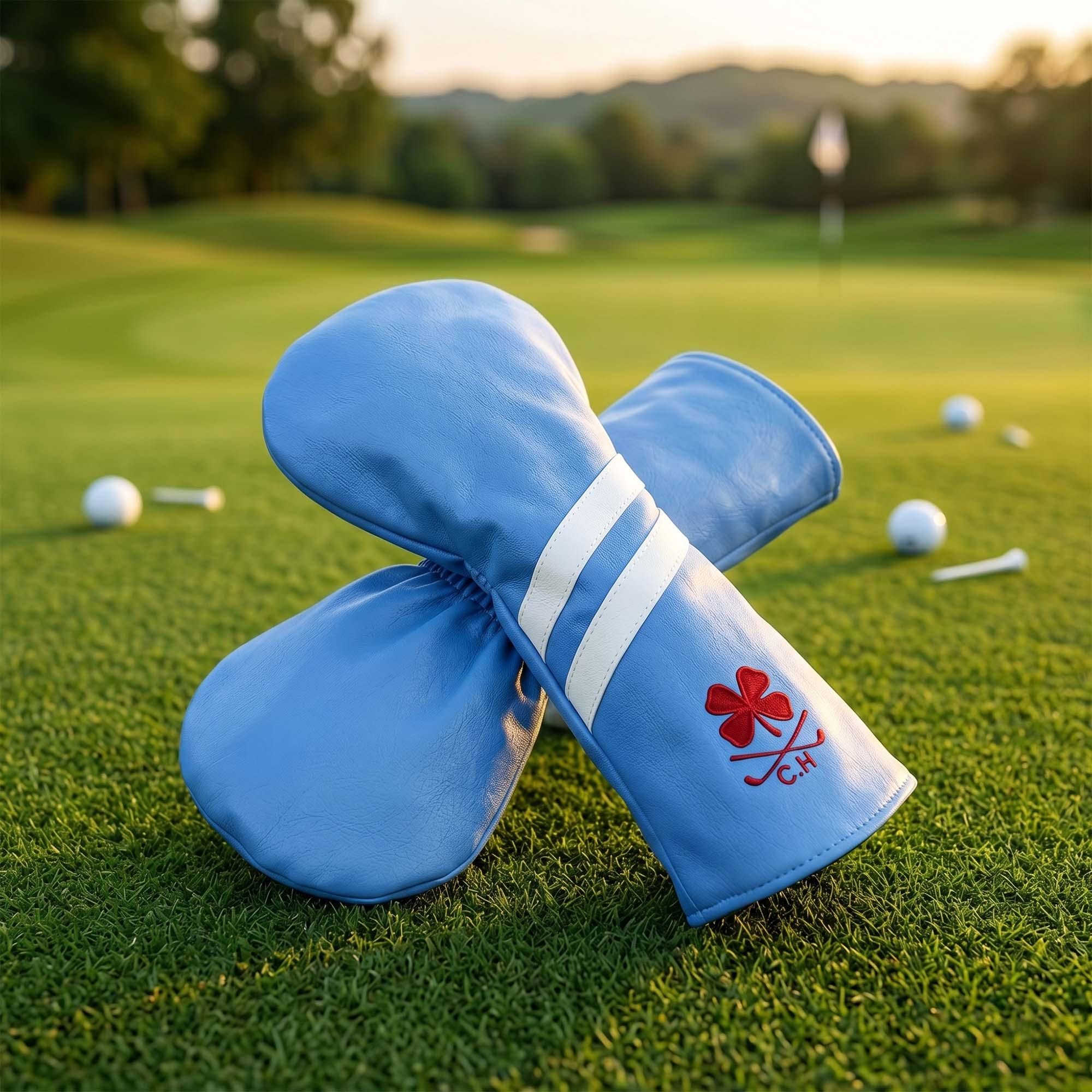 Personalized Golf Club Headcover, Custom Leather Driver Cover, Monogram Embroidered Golf Gift for Dad or Golf Lover, Golf Accessories