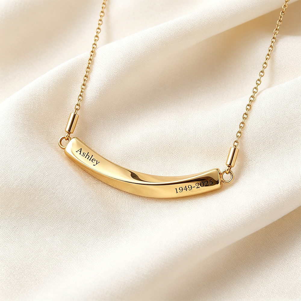 Personalized Cremation Urn Necklace – 14K Gold Plated Memorial Keepsake Jewelry with Custom Engraving