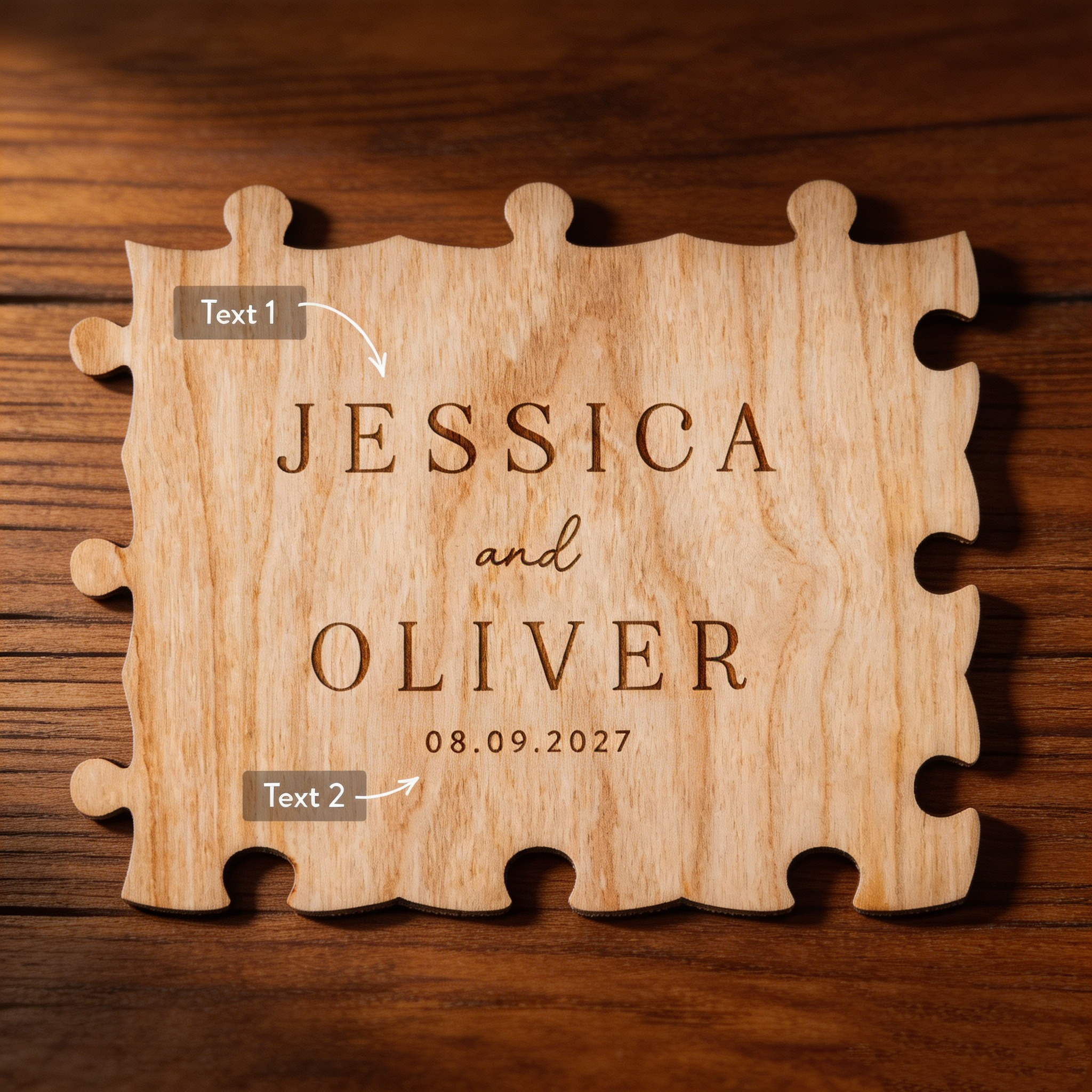 Personalized Wooden Puzzle Wedding Guest Book Alternative, Custom Engraved Keepsake Sign, Rustic Wedding Memory Frame, Unique Guest Book Gift