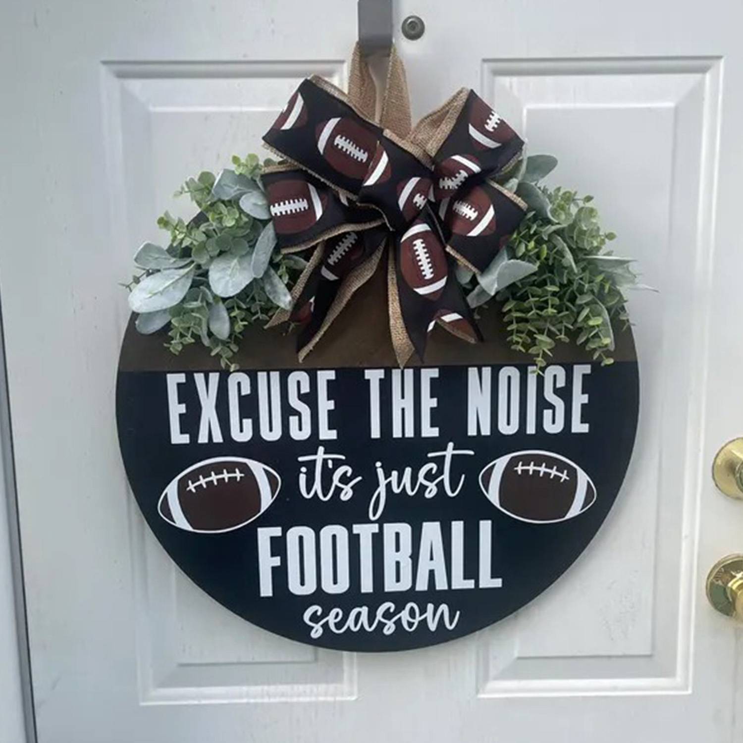 Personalized Football Door Hanger, Game Day Front Door Decoration Sports Gift
