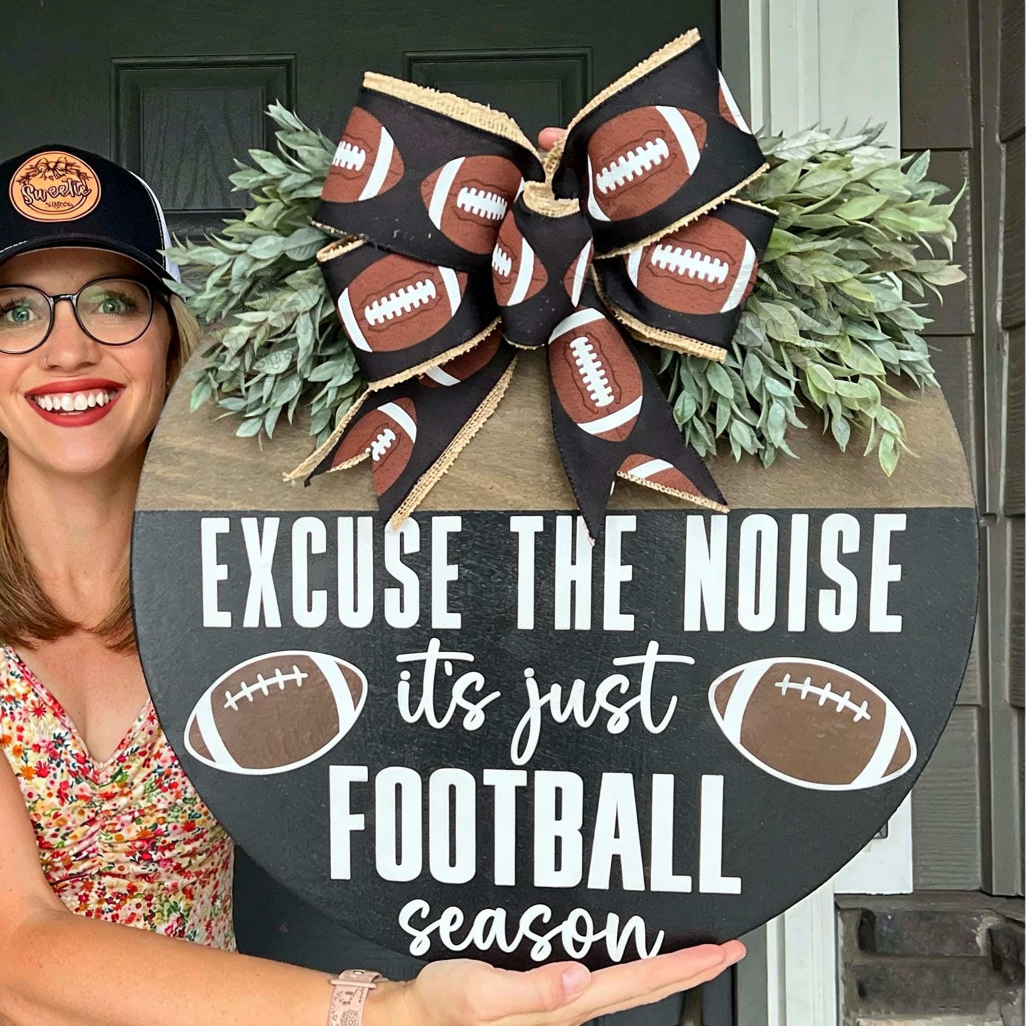 Personalized Football Door Hanger, Game Day Front Door Decoration Sports Gift