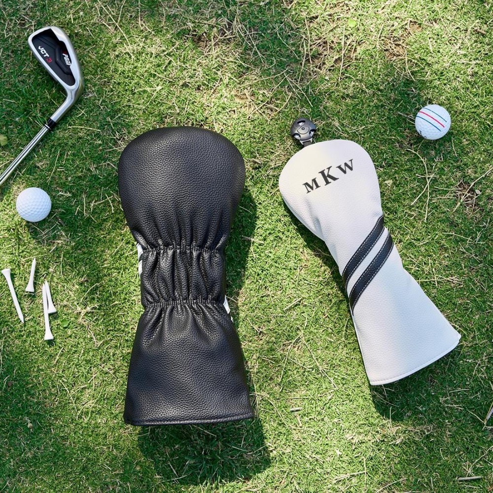 Personalized Golf Club Headcover, Custom Leather Driver Cover, Monogram Embroidered Golf Gift for Dad or Golf Lover, Golf Accessories