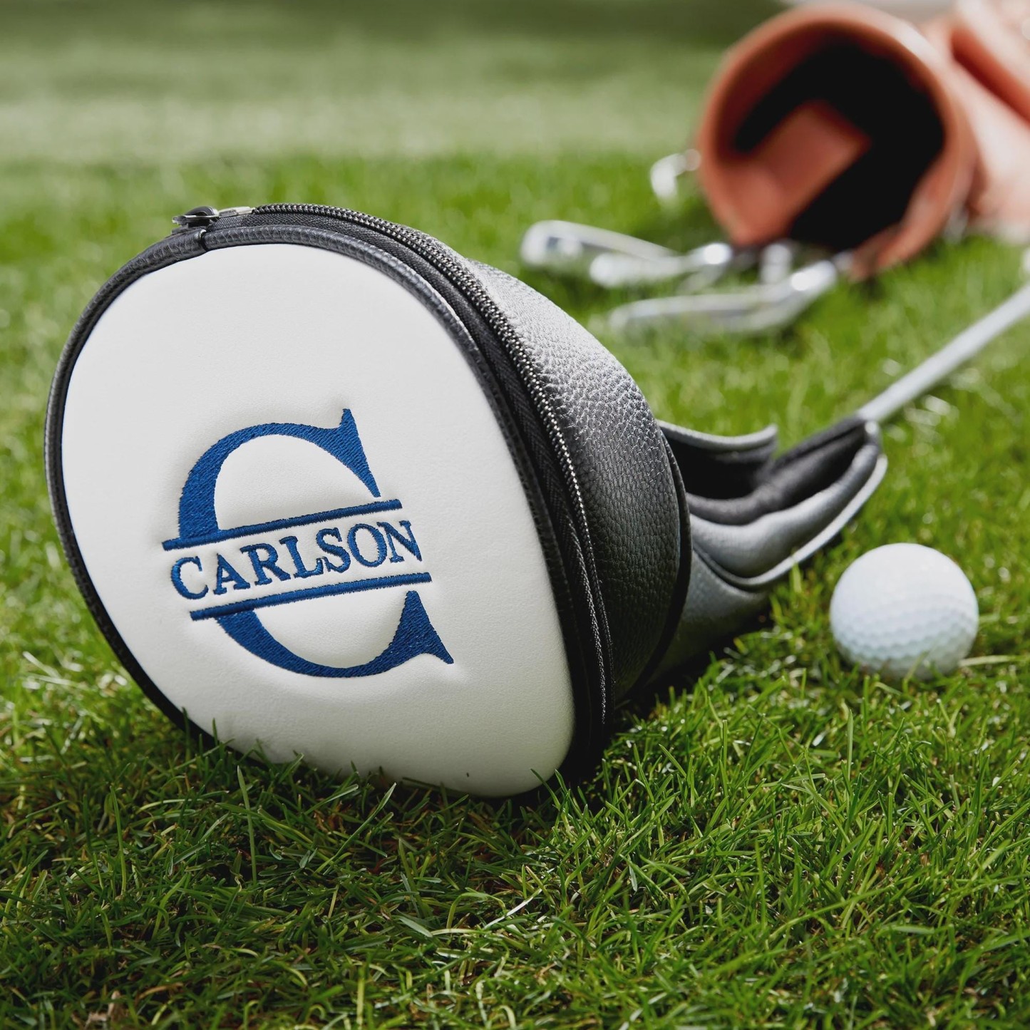 Personalized Golf Club Headcover, Custom Leather Driver Cover, Monogram Embroidered Golf Gift for Dad or Golf Lover, Golf Accessories