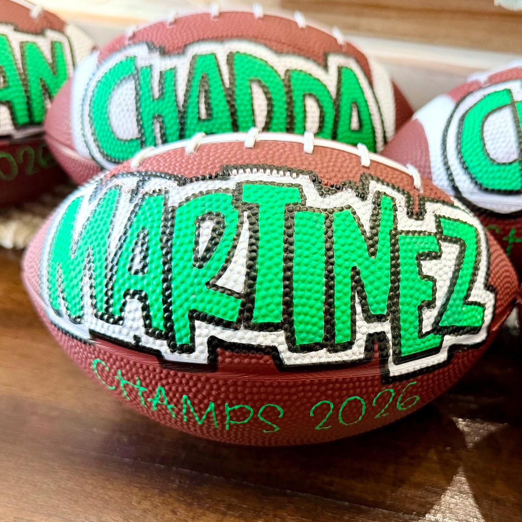 Personalized Hand-Painted Mini Footballs - Custom Name Sports Gifts, Party Favors, Team Gifts or Kids Room Decor