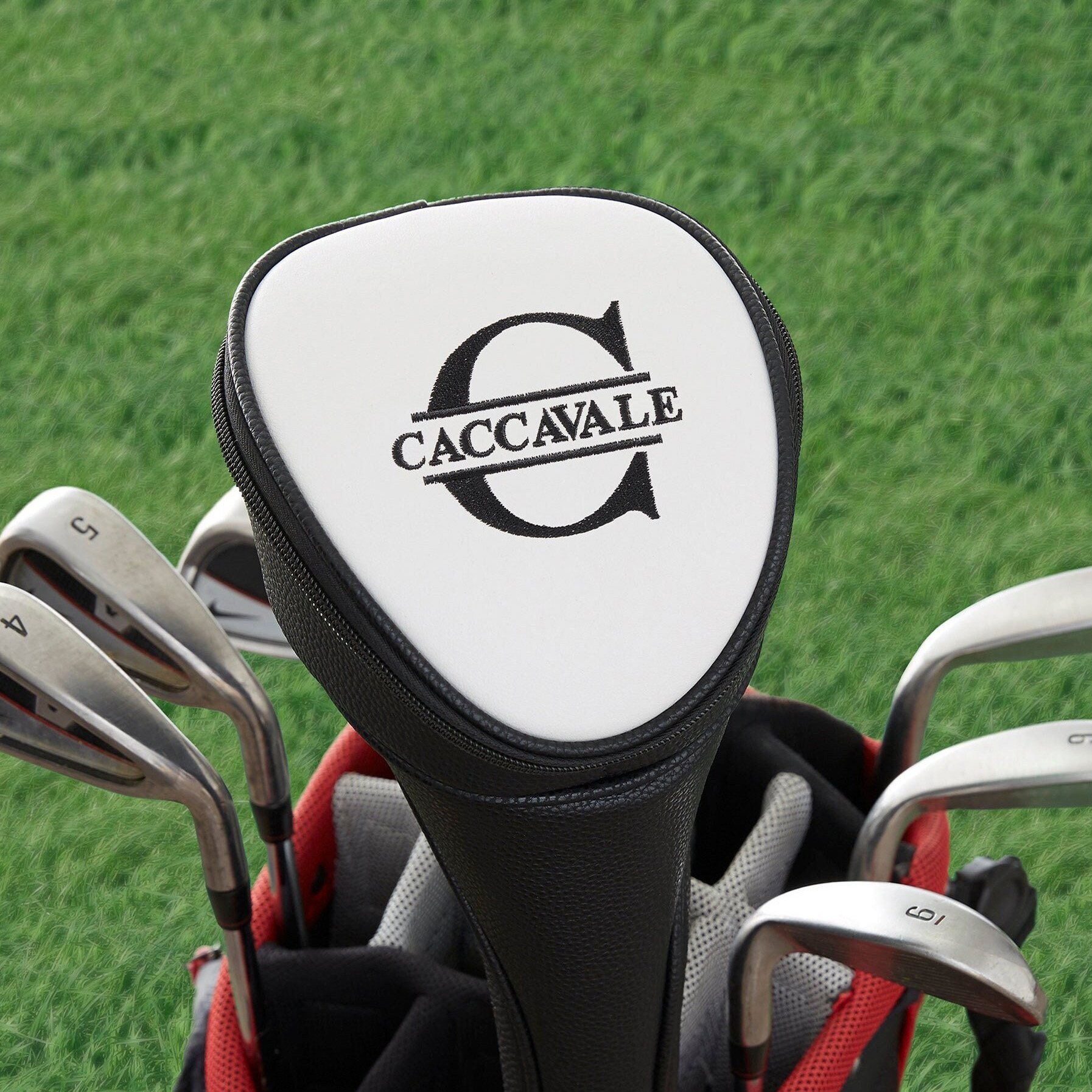 Personalized Golf Club Headcover, Custom Leather Driver Cover, Monogram Embroidered Golf Gift for Dad or Golf Lover, Golf Accessories
