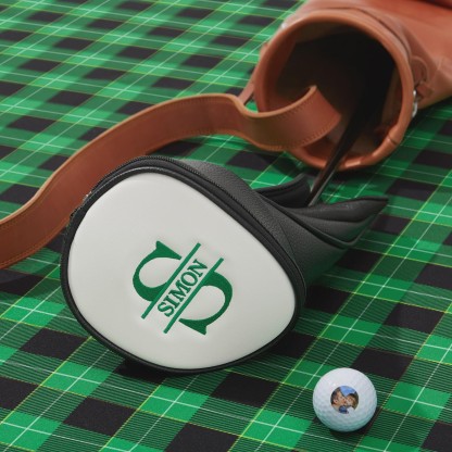 Personalized Golf Club Headcover, Custom Leather Driver Cover, Monogram Embroidered Golf Gift for Dad or Golf Lover, Golf Accessories