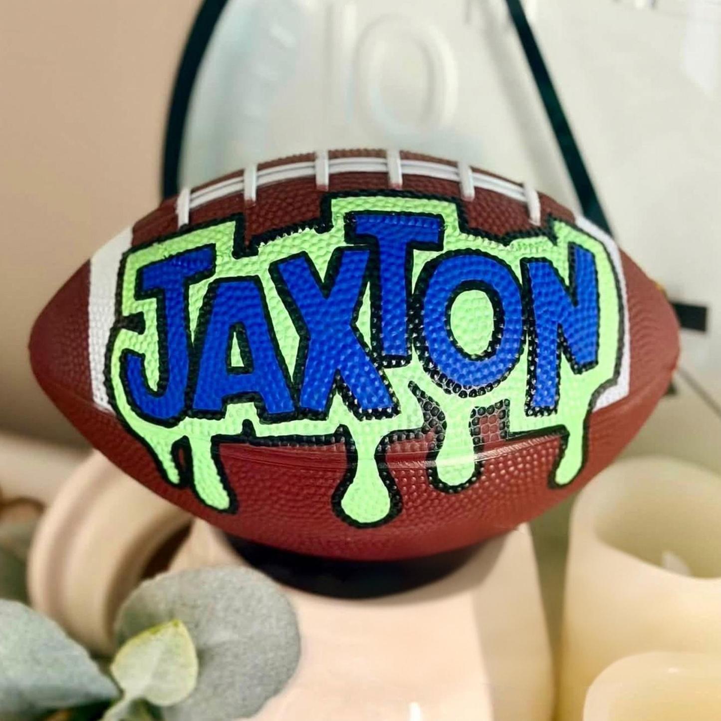 Personalized Hand-Painted Mini Footballs - Custom Name Sports Gifts, Party Favors, Team Gifts or Kids Room Decor