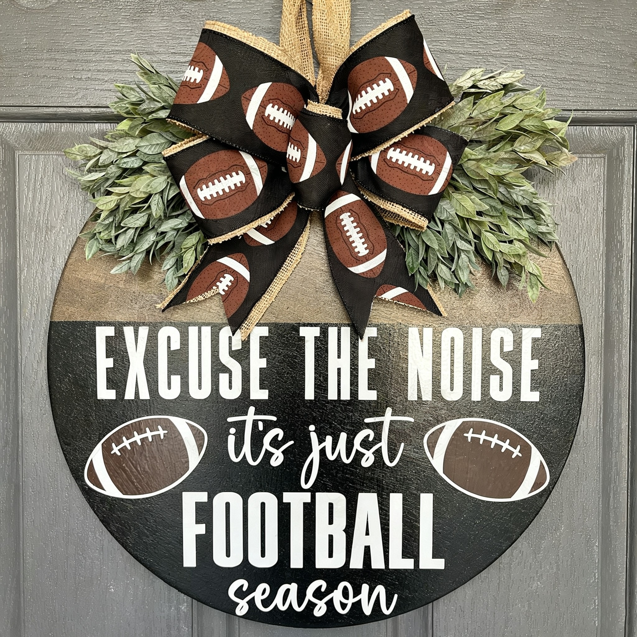 Personalized Football Door Hanger, Game Day Front Door Decoration Sports Gift