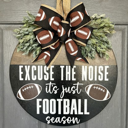 Personalized Football Door Hanger, Game Day Front Door Decoration Sports Gift