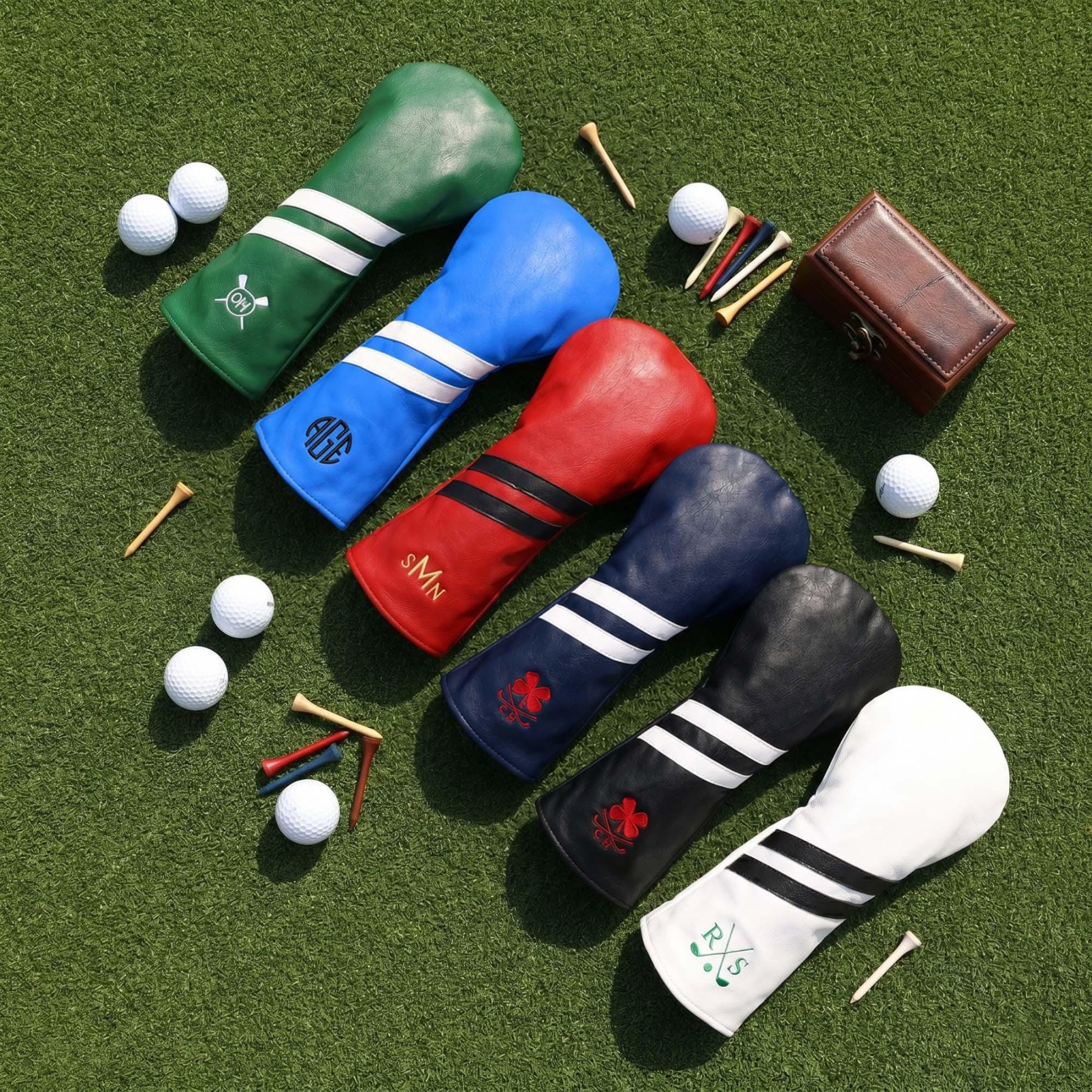 Personalized Golf Club Headcover, Custom Leather Driver Cover, Monogram Embroidered Golf Gift for Dad or Golf Lover, Golf Accessories