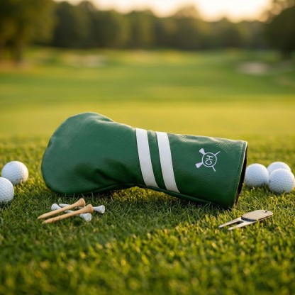 Personalized Golf Club Headcover, Custom Leather Driver Cover, Monogram Embroidered Golf Gift for Dad or Golf Lover, Golf Accessories