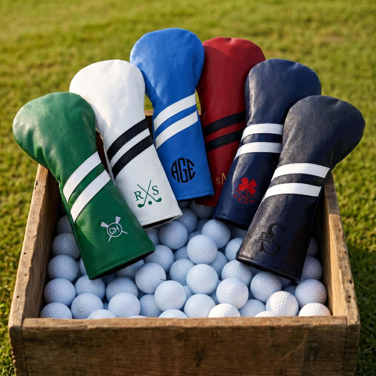 Personalized Golf Club Headcover, Custom Leather Driver Cover, Monogram Embroidered Golf Gift for Dad or Golf Lover, Golf Accessories