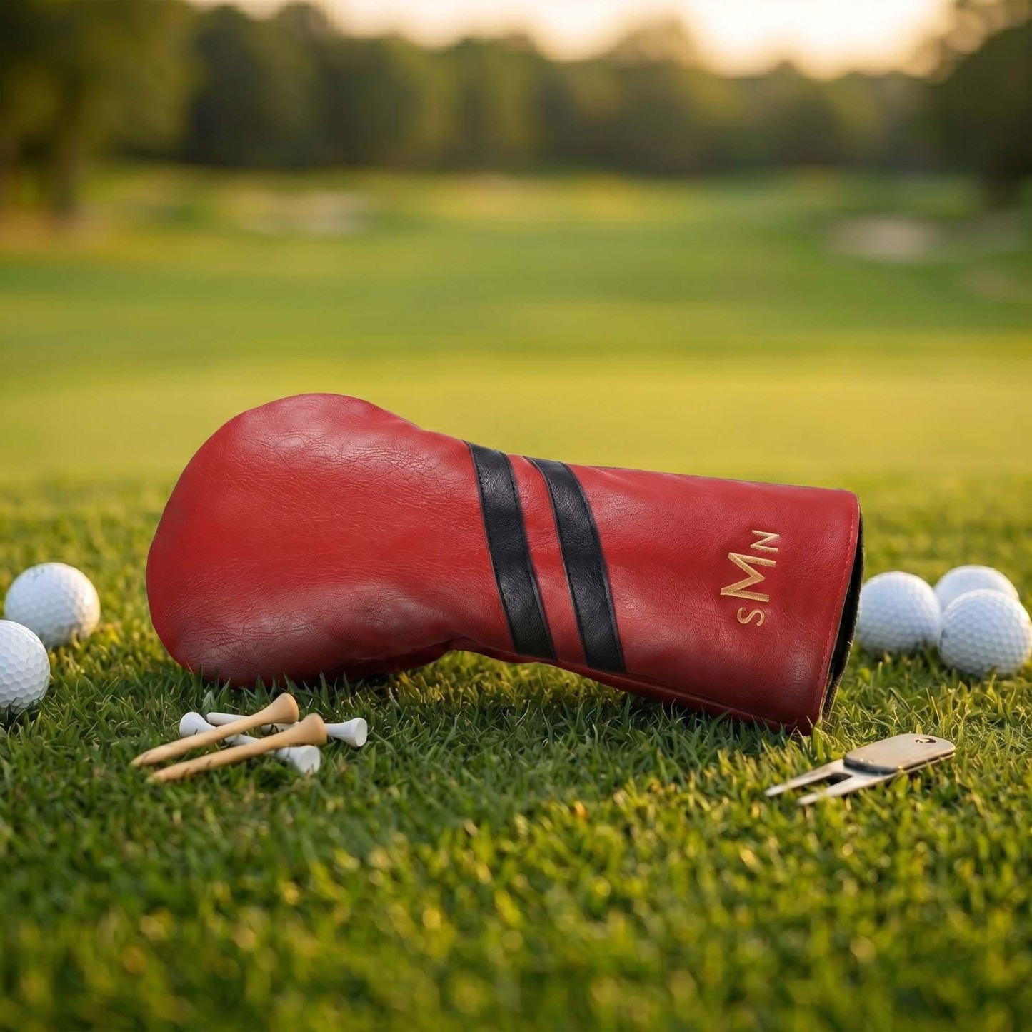 Personalized Golf Club Headcover, Custom Leather Driver Cover, Monogram Embroidered Golf Gift for Dad or Golf Lover, Golf Accessories