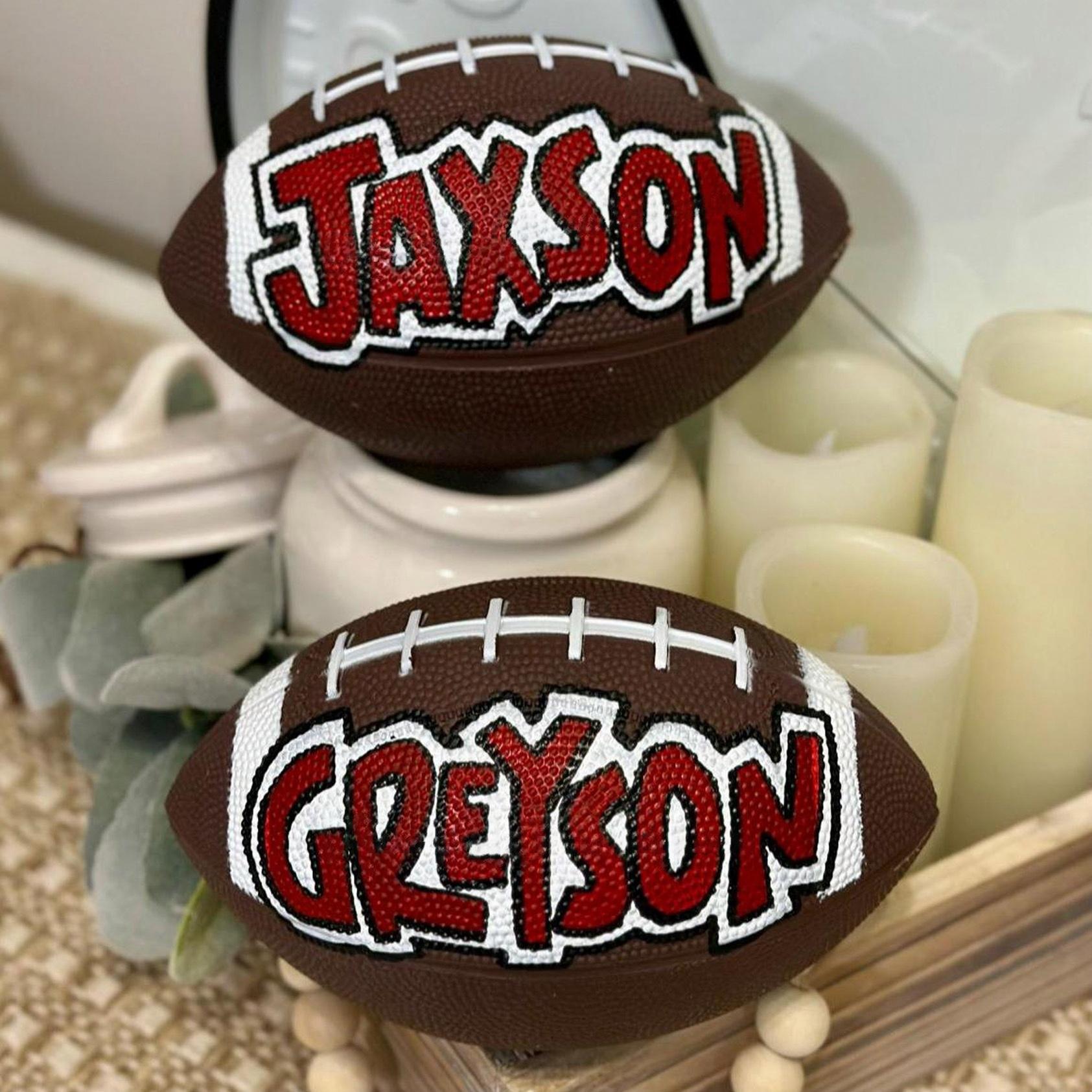 Personalized Hand-Painted Mini Footballs - Custom Name Sports Gifts, Party Favors, Team Gifts or Kids Room Decor