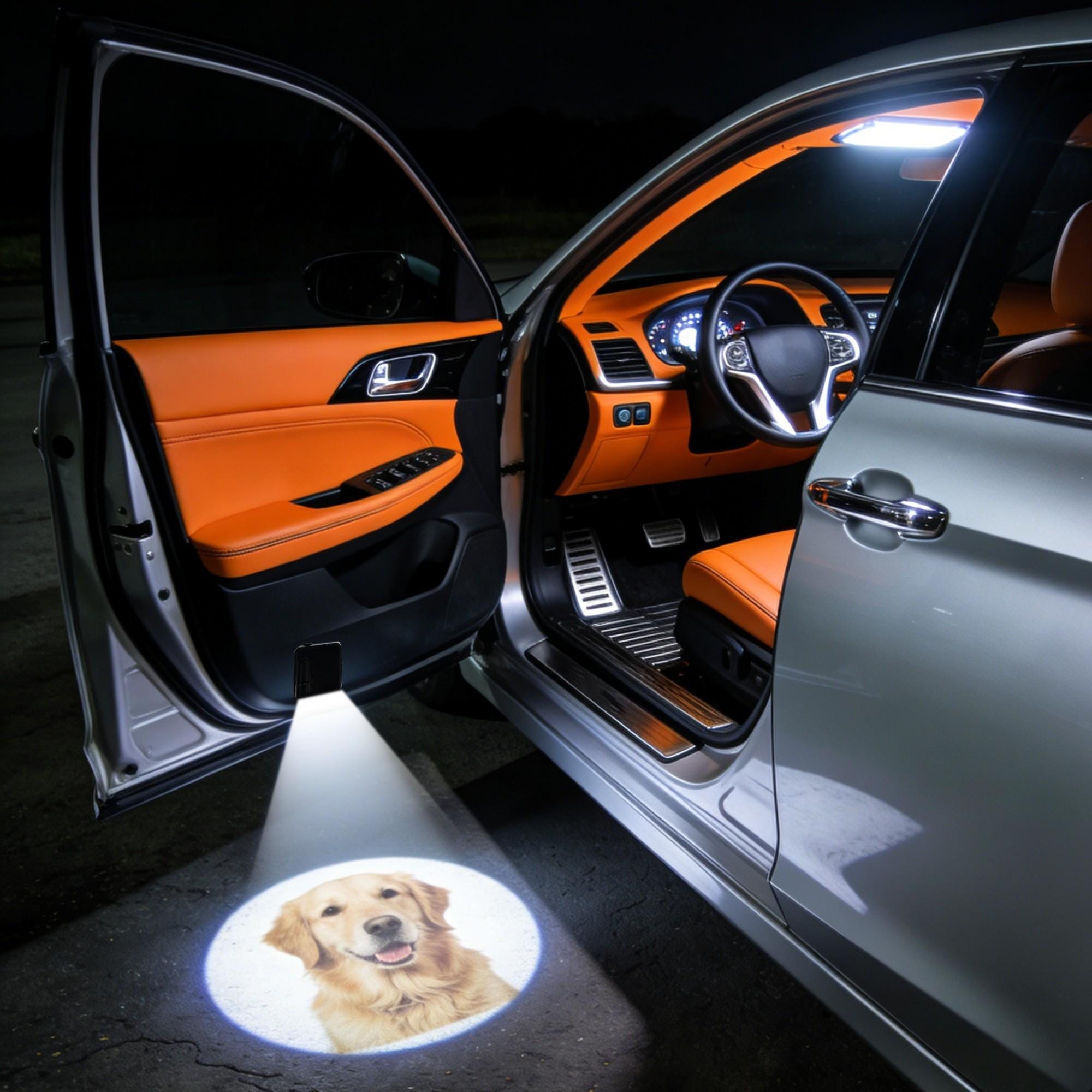 Personalized Photo Car Door Projector Lights,Drive Safe Dad, Set of 2 Welcome Lights, Anniversary gift,Car Accessory Gift for Dad, Husband