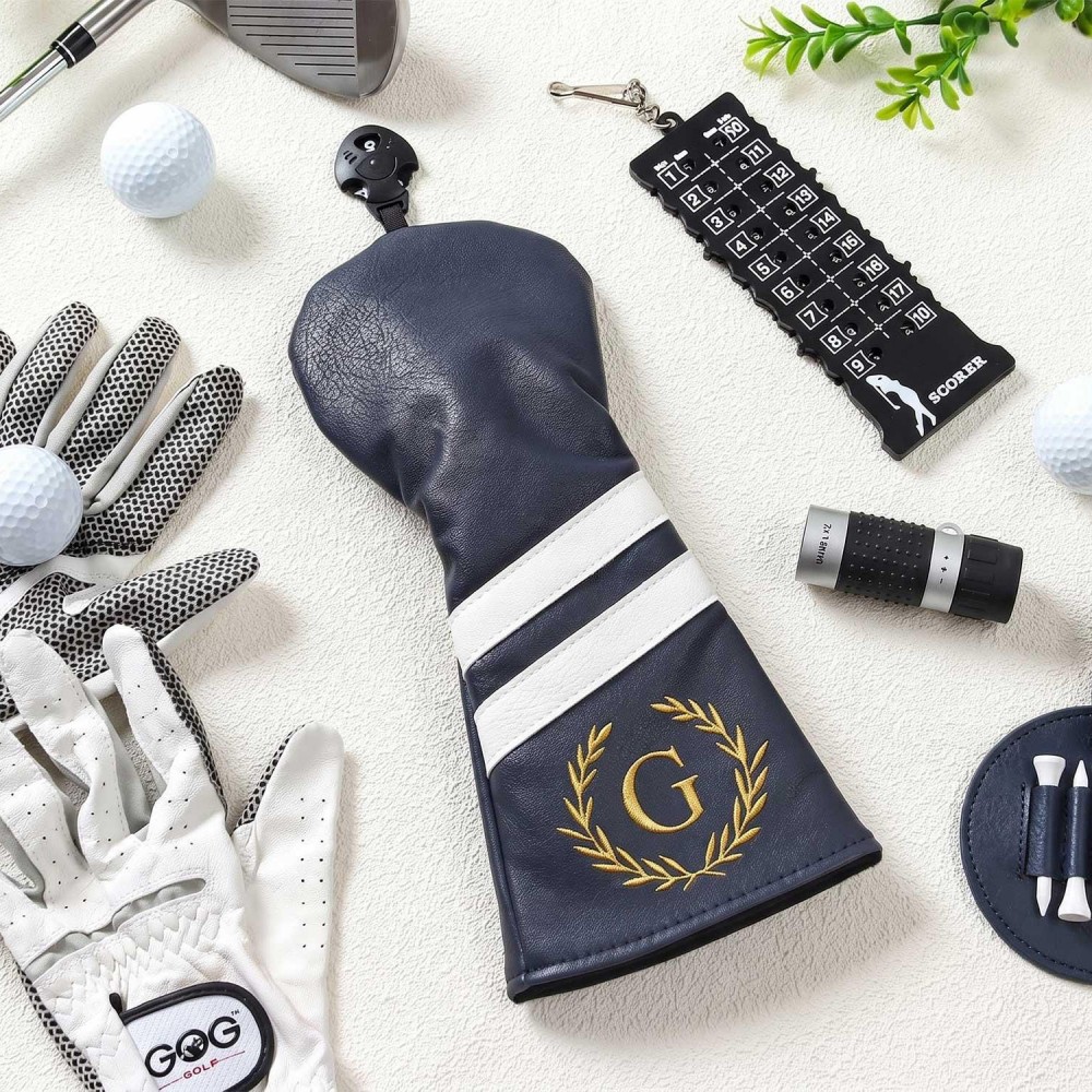 Personalized Golf Club Headcover, Custom Leather Driver Cover, Monogram Embroidered Golf Gift for Dad or Golf Lover, Golf Accessories