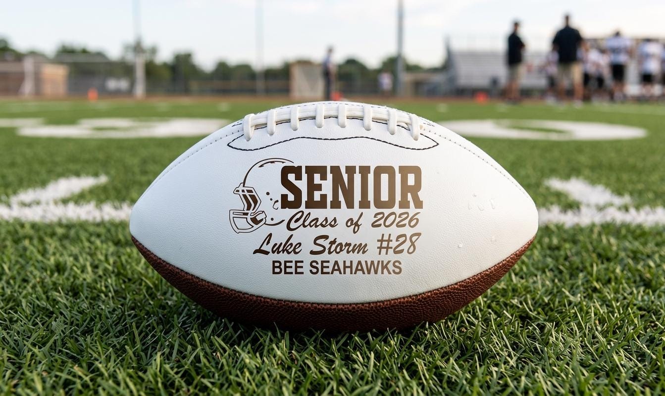 2027 Senior Football Gift Class of 2027 Gift Personalized Football Football Gift Senior Keepsake