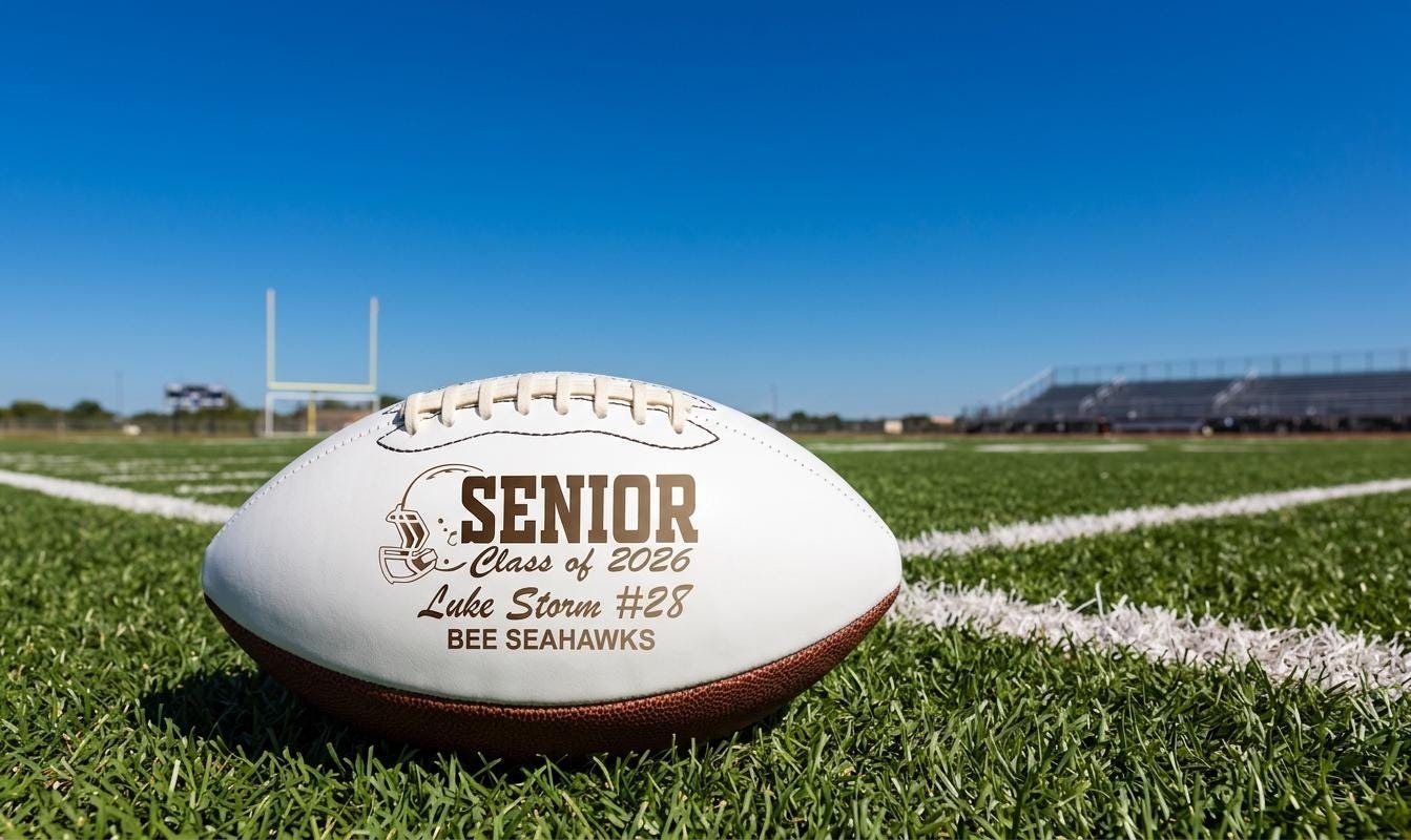 2027 Senior Football Gift Class of 2027 Gift Personalized Football Football Gift Senior Keepsake