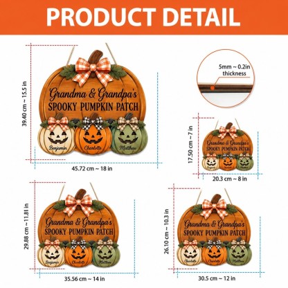 ]Personalized Grandma Grandpa's Pumpkin Patch Door Hanger, Fall Pumpkin Patch Sign Grandma Thanksgiving Decor, Fall Season Decor