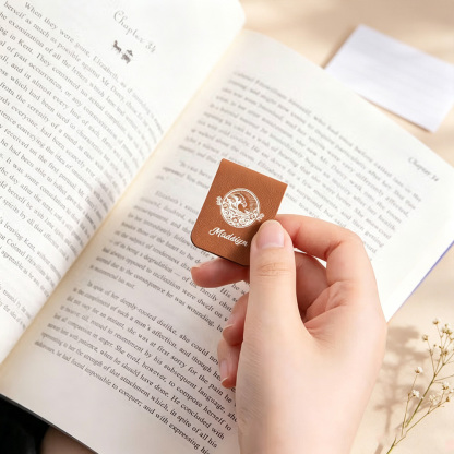 Personalized Magnetic Leather Bookmark with Name, Book Castle Night View Bookmark Clip, Gift for Book Lovers & Readers