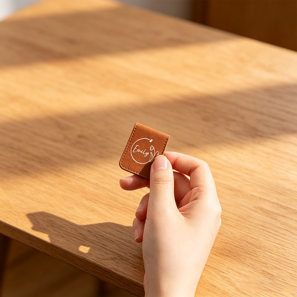 Personalized Birth Flower Magnetic Leather Bookmark with Name, Custom Reading Gift for Book Lovers