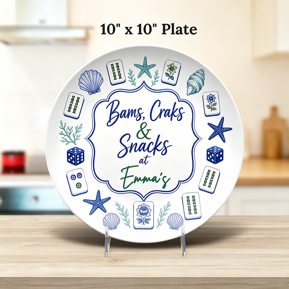 Personalized Mahjong Serving Platter – Custom Game Night Tray, Mahjong Lover Gift & Party Entertaining Decor