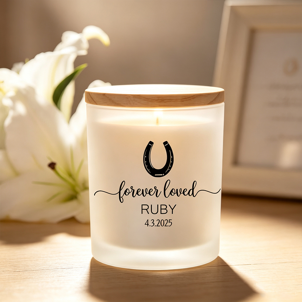 Personalized Pet Memorial LED Candle Jar with Name & Date, Forever Loved Pet Loss Sympathy Gift