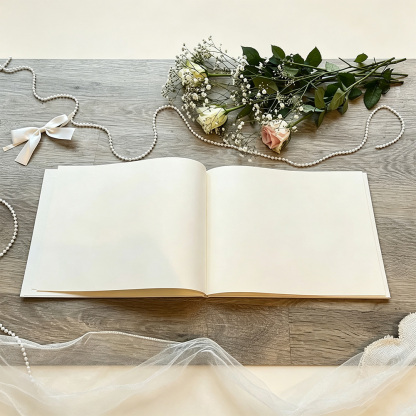 Personalized Wedding Guest Book, Custom Linen Guest Book with Names and Date, Luxury Wedding Keepsake Journal, Rustic Wedding Reception Decor