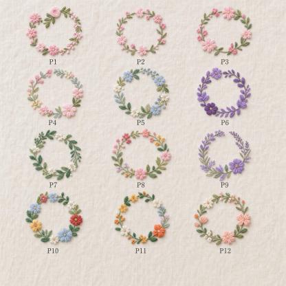  Personalized Floral Wreath Canvas Knitting Bag – Custom Embroidered Yarn Tote with Needle Pockets for Crochet & Craft Supplies