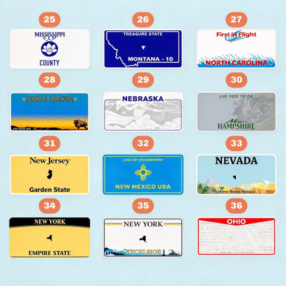 Custom Mini License Plate – Personalized Metal Sign for Motorcycle, Golf Cart & Power Wheels | Unique US State Souvenir Gift 