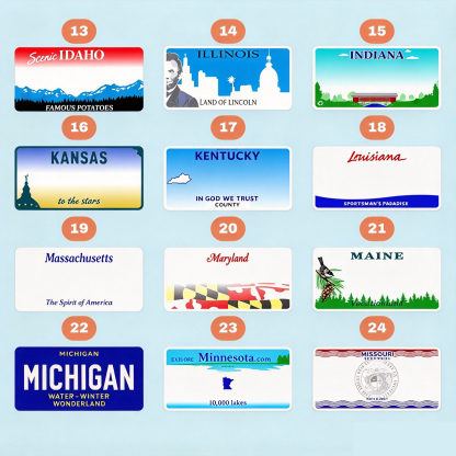 Custom Mini License Plate – Personalized Metal Sign for Motorcycle, Golf Cart & Power Wheels | Unique US State Souvenir Gift 