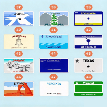 Custom Mini License Plate – Personalized Metal Sign for Motorcycle, Golf Cart & Power Wheels | Unique US State Souvenir Gift 