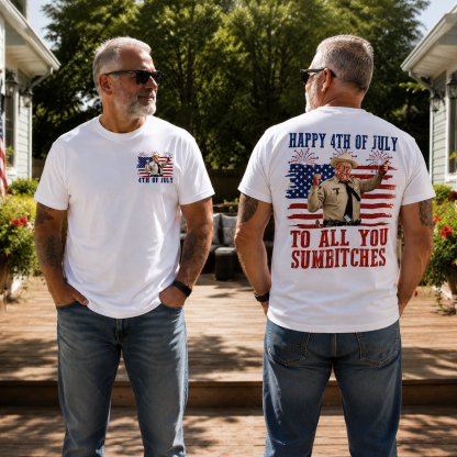 To All You Sumbitches Vintage 4th of July Patriotic Men’s Graphic T-Shirt