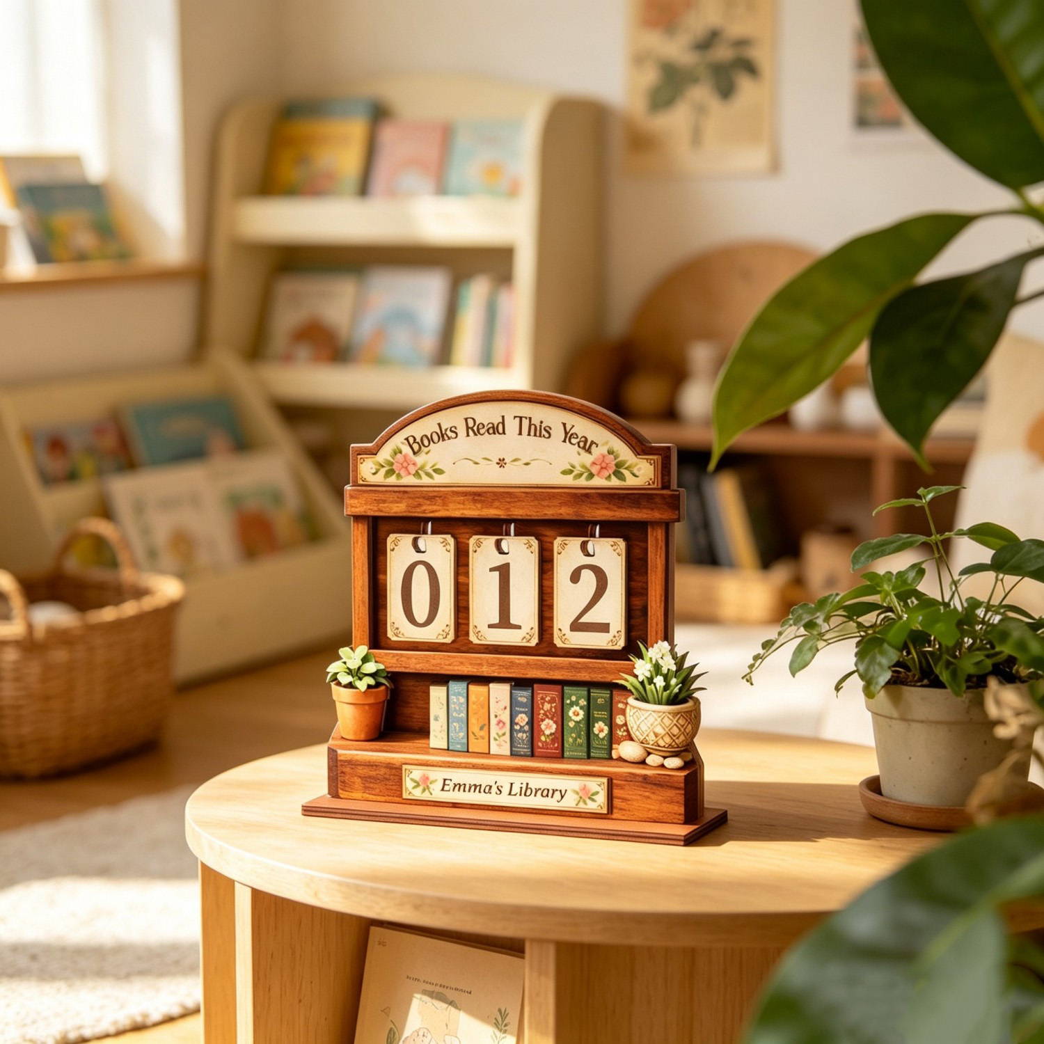 Personalized Books Read This Year Tracker, Wooden Reading Tracker Display, Custom Library Decor, Book Lover Gift, Reading Goal Tracker for Bookworms