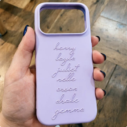 Custom Family Name Phone Case - Personalized Signature Design for Mom & Dad - Minimalist Matte Black or Cream Silicone Cover - Unique Gift for Parents