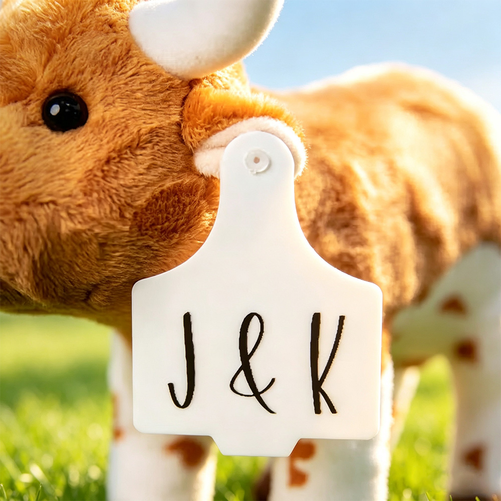 Personalized Longhorn Cow Plush Toy with Custom Name Tag Cute Stuffed Animal Birthday Gift for Kids Cow Lovers