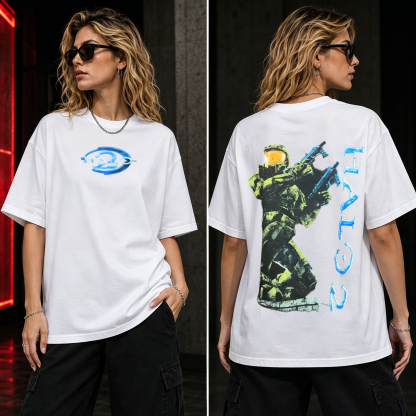 Halo 2 Master Chief Retro Gaming T-Shirt – Classic Xbox Gamer Graphic Tee